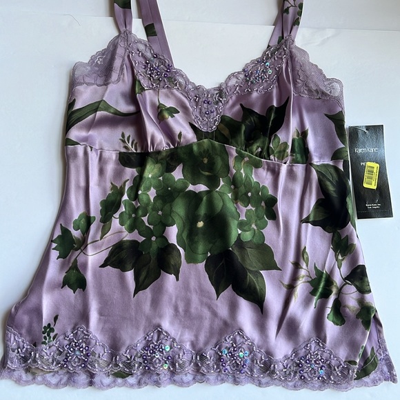 Vintage Silk Camisole Karen Kane Sequins Lace NWT - Picture 9 of 10